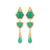 Lila Rasa Women's Green / Gold Green Onyx  Earrings In Multi