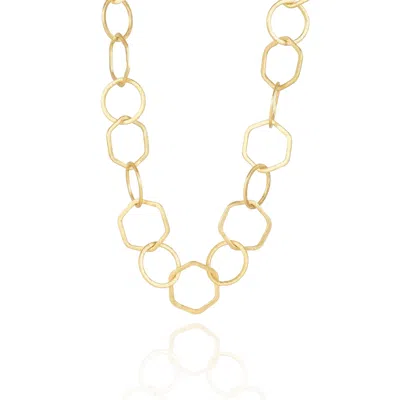 Lila Rasa Women's Hexagonal Loop Chunky Chain Gold
