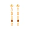 Lila Rasa Women's Neutrals / Brown / Gold Rectangular Earthy Tone Drop Clover Stud Earring