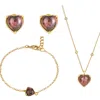Lila Rasa Women's Pink / Gold Rhodonite May Birthstone For Self-love & Balance  Jewellery Set Necklace, Earrin In Multi