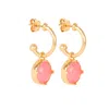 Lila Rasa Women's Pink / Purple / Gold Blushing Pink Crystal Hoop Earrings