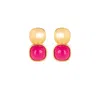 Lila Rasa Women's Red / Gold Glossy Gold & Dazzling Ruby Red Crystal Stud