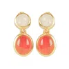 Lila Rasa Women's Red / White / Gold Red Carnelian & Moonstone Earrings In Multi