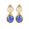 Lila Rasa Women's White / Blue / Gold Lapis Lazuli & Moonstone Earrings In Multi