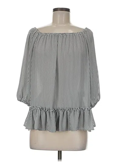 Pre-owned Lila Rose 3/4 Sleeve Blouse In White