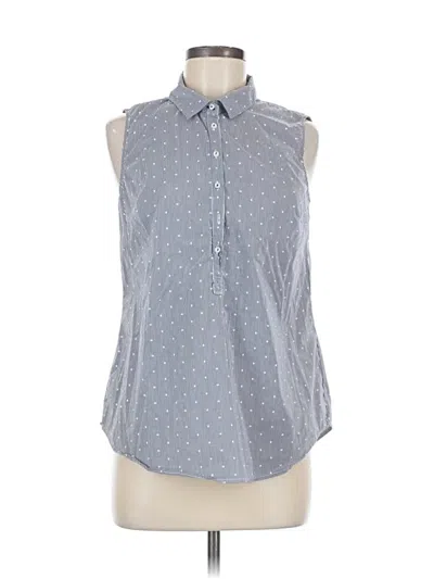 Pre-owned Lila Rose Sleeveless Button Down Shirt In Gray