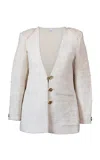 Lilabare Banana Waste & Handloom Cotton Jacket In Off-white