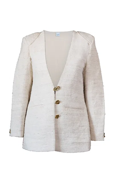 Lilabare Banana Waste & Handloom Cotton Jacket In Off-white