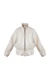 Lilabare Drill Cotton Bomber Jacket In Off-white
