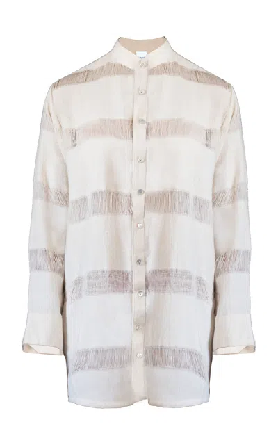 Lilabare Handloom Cotton Shirt In Off-white