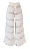 Lilabare Handloom Cotton Wide-leg Pants In Off-white