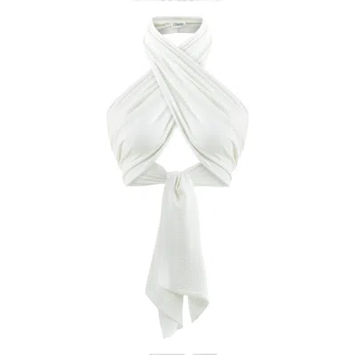 Lilamie Women's Amalfi Cross Neck Bustier Top - White