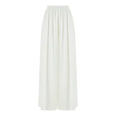 Lilamie Women's Amalfi Loose Fit Elastic Waist Pants - White