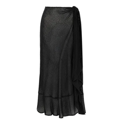Lilamie Women's Carmen Elastic Waist Asymetric Cut Skirt - Black