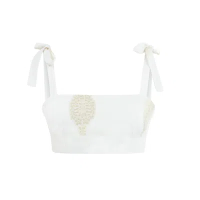 Lilamie Women's Larissa Strap Detail Bustier Top - White