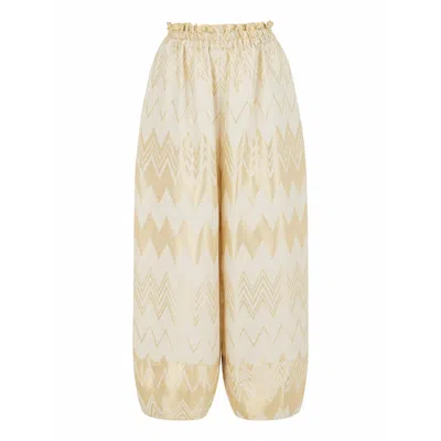 Lilamie Women's Madrid Loose Fit Elastic Waist Pants - Gold