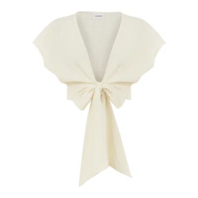 Lilamie Women's Neutrals Rio Front Tied Crop Dizayn Top - Beige