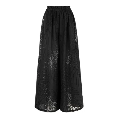 Lilamie Women's Victoria Elastic Waist Relaxed Fit Resort Pants – Black