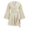 Lilamie Women's White / Gold Marbella Dress In White/gold