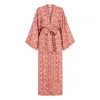 Lilamie Women's White / Red Palermo Kimono In White/red