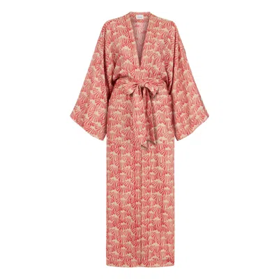 Lilamie Women's White / Red Palermo Kimono In Multi