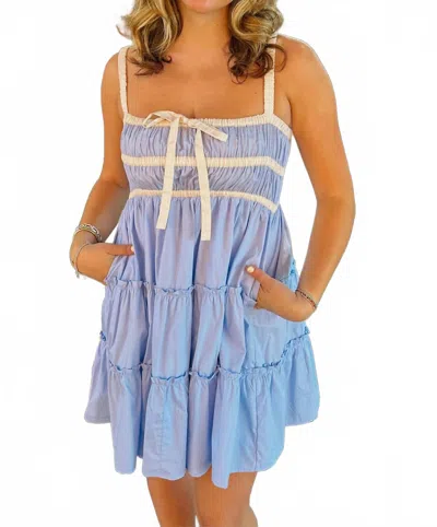 Lilbelle By Lilbelle Fishers Contrast Mini Dress In Powder Blue