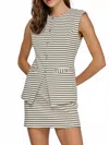 Lilbelle By Lilbelle Ray Stripe Knit Skirt In Cream/black In Multi