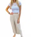 Lilbelle Charlotte Dana Elastic Waistband Pants In Stone In Neutral