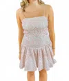 Lilbelle Charlotte Lakin Eyelet Dropwaist Mini Dress In Pink In White