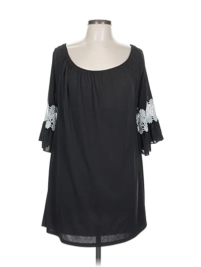 Pre-owned Lildy 3/4 Sleeve Blouse In Black