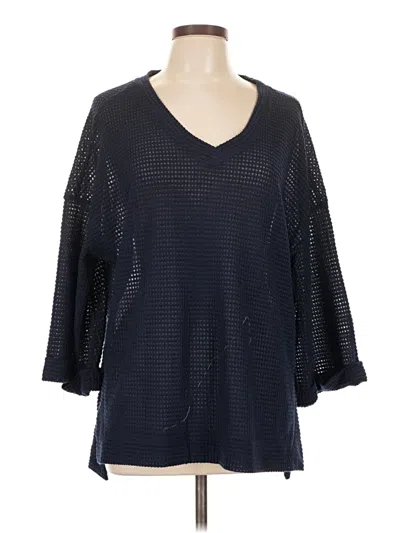Pre-owned Lildy 3/4 Sleeve Blouse In Blue