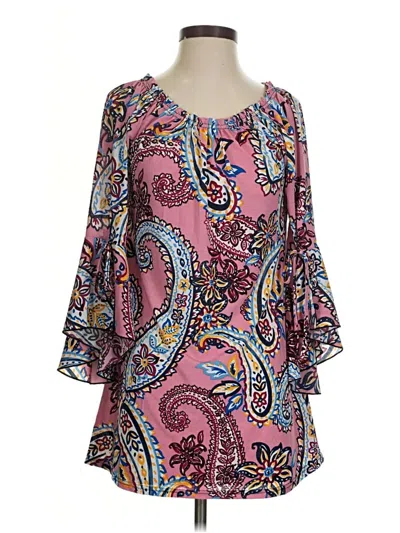 Pre-owned Lildy 3/4 Sleeve Blouse In Pink