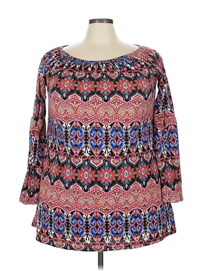 Pre-owned Lildy 3/4 Sleeve Blouse In Red