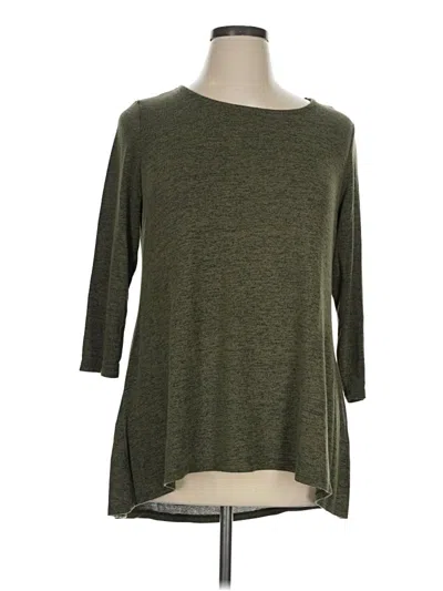 Pre-owned Lildy 3/4 Sleeve Top Green Boatneck Tops