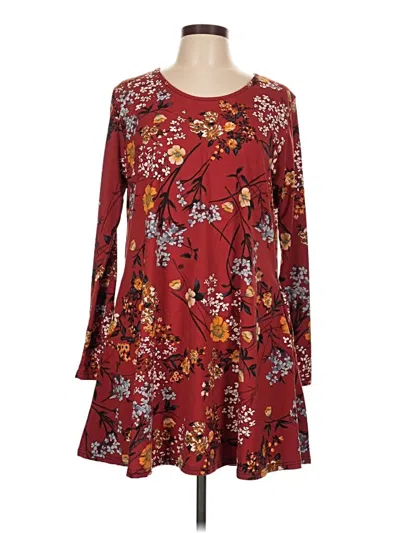 Pre-owned Lildy Casual Dress In Burgundy