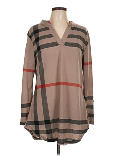 Pre-owned Lildy Long Sleeve Blouse In Brown