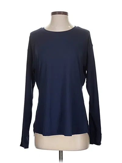 Pre-owned Lildy Long Sleeve Top Blue Crew Neck Tops