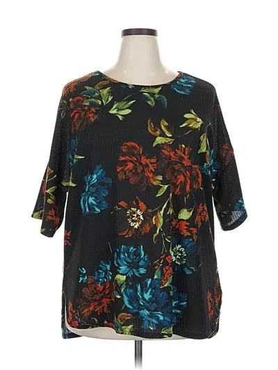 Pre-owned Lildy Short Sleeve Blouse In Black