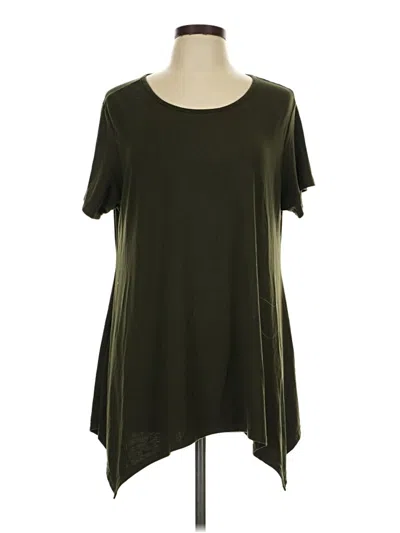 Pre-owned Lildy Short Sleeve Top Green Keyhole Neckline Tops
