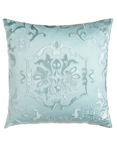 Lili Alessandra Morocco Square Pillow In Seafoam (blue)