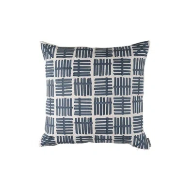 Lili Alessandra Andre Linen Throw Square Pillow Cover & Insert In Blue