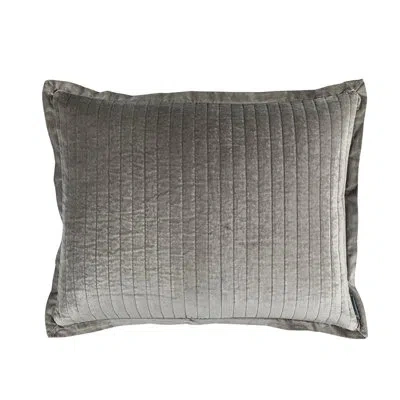 Lili Alessandra Aria Rectangle Velvet Pillow Cover And Insert In Light Gray