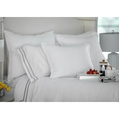 Lili Alessandra Battersea Quilted European Pillow In White