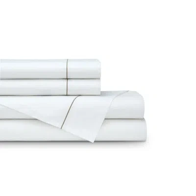 Lili Alessandra Bella 300 Thread Count 100% Cotton Percale Pillowcase In Raffia,white