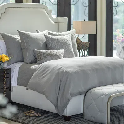 Lili Alessandra Bloom Tailored 3 Panel Bed Skirt In Light Gray