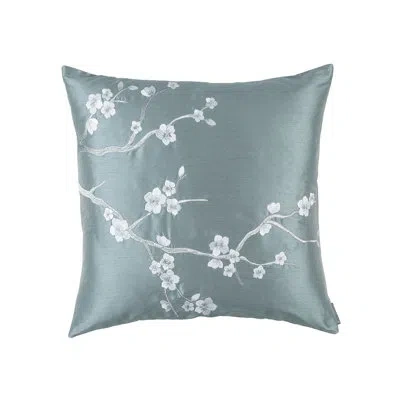 Lili Alessandra Blossom Floral Square Silk Pillow Cover And Insert In Blue