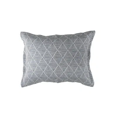 Lili Alessandra Brook Cotton Blend Lumbar Rectangular Pillow Cover & Insert In Gray