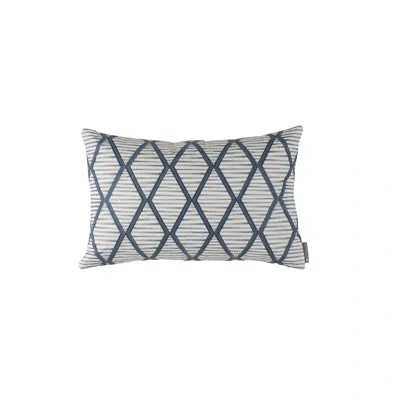 Lili Alessandra Brook Linen Lumbar Rectangular Pillow Cover & Insert In Blue