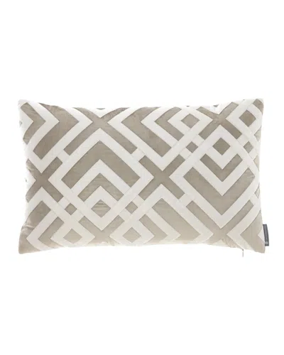 Lili Alessandra Carlo Fawn Velvet Pillow, 14" X 22" In Beige