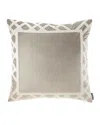 Lili Alessandra Carlo Fawn Velvet Pillow, 24"sq. In Beige